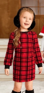 Amia red black winter dress