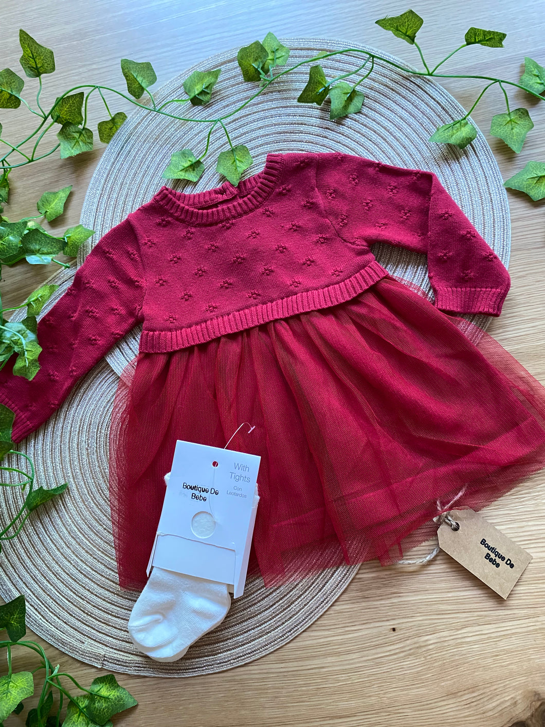 Almia christmas dress and tights set