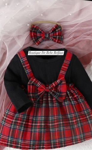 TENNER TUESDAY Red tartan Holly dress